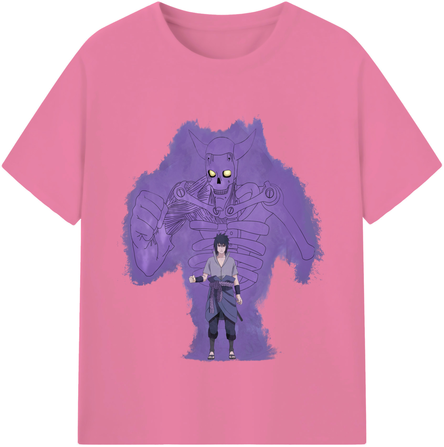 （画像用） NARUTO -ナルト- うちは サスケ Uchiha Sasuke 綿100％半袖Tシャツ（フロントプリント）